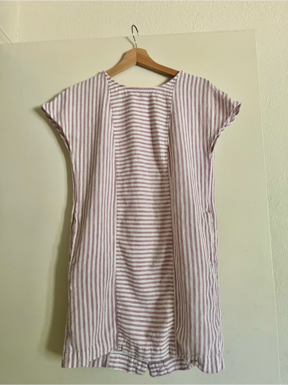 Madewell Pink & White Striped Mini casual dress, small